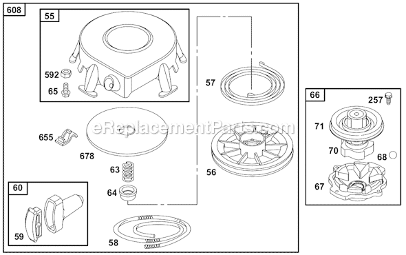 Page I Diagram and Parts List for 19A400SERIES  Briggs and Stratton Engine